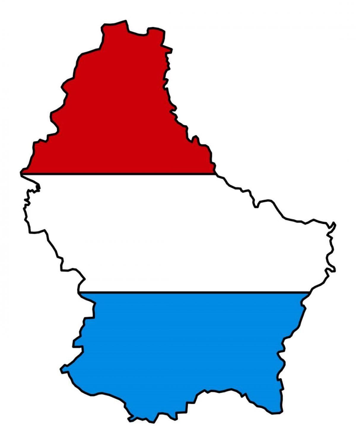 mapa de Luxemburgo bandeira 