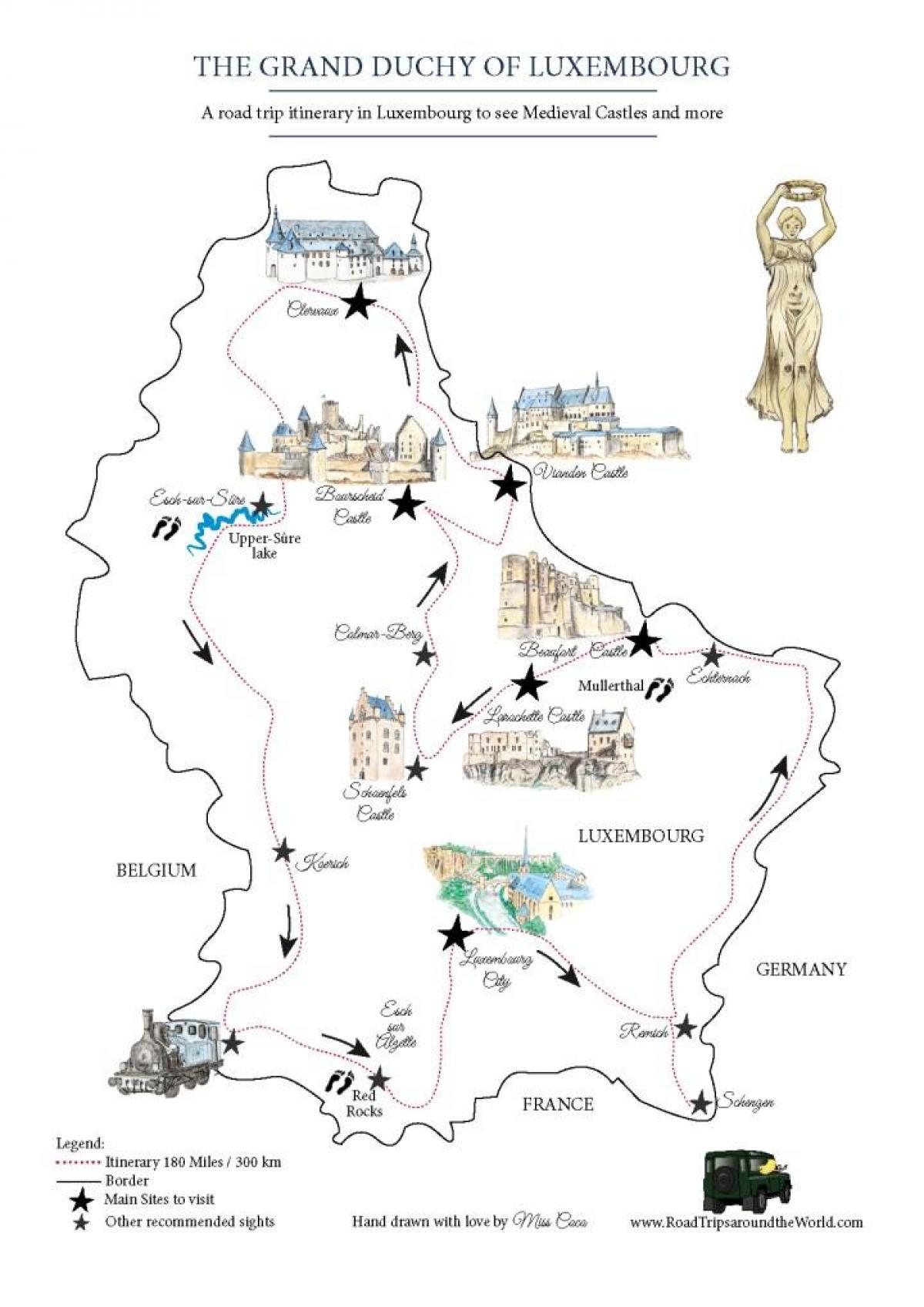 mapa de Luxemburgo castelos
