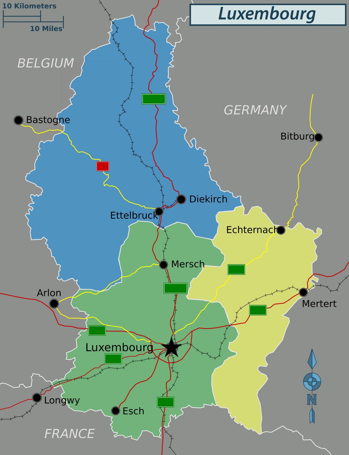 mapa de Luxemburgo política