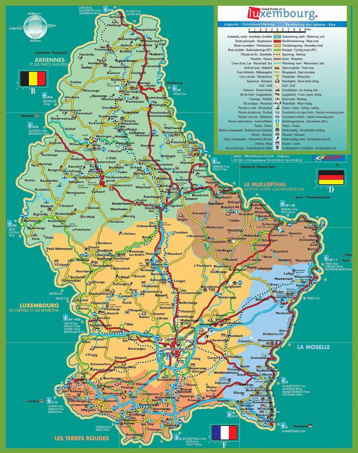 Cidade de luxemburgo mapa turístico
