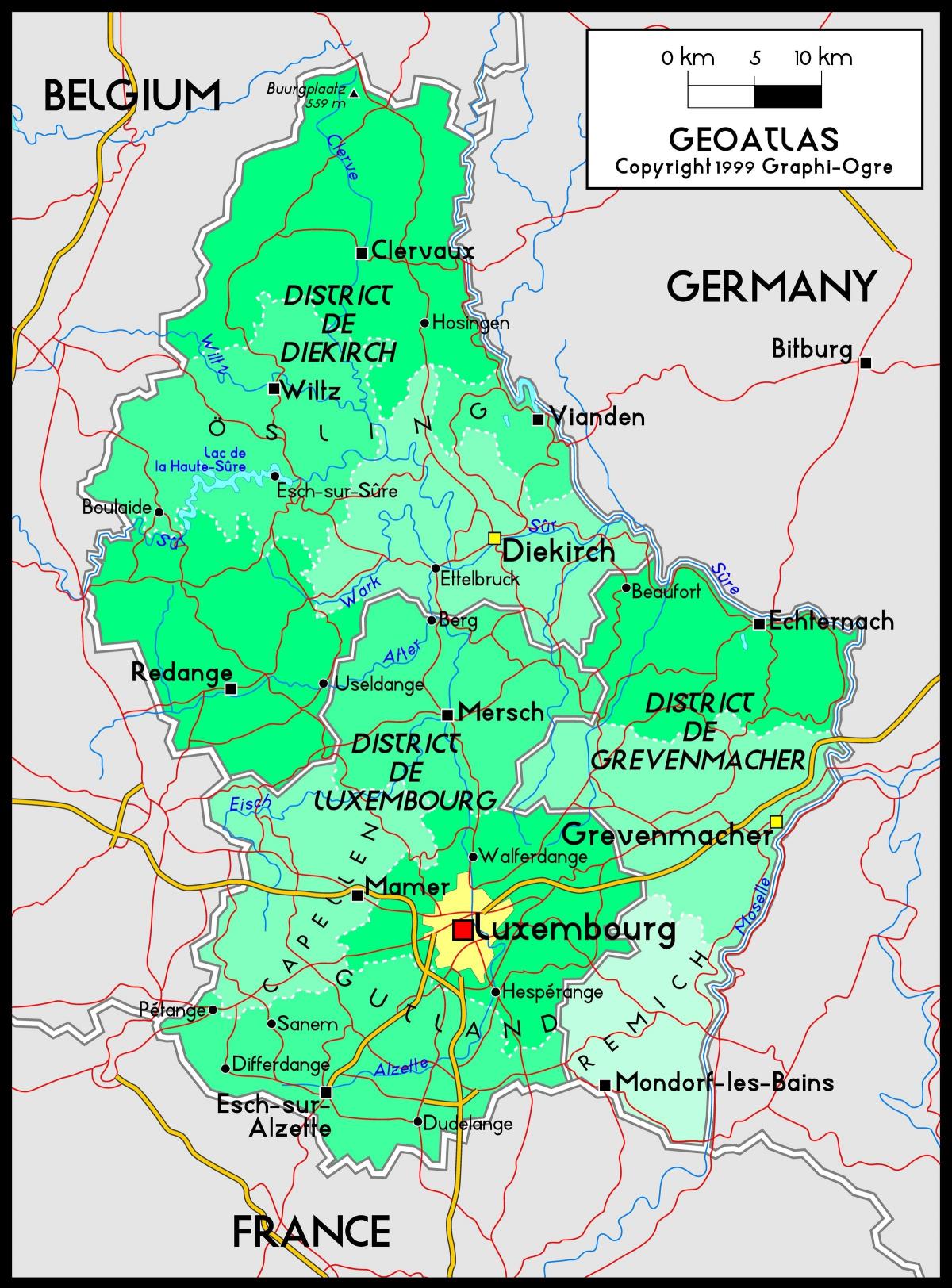 Luxemburgo mapa de localización
