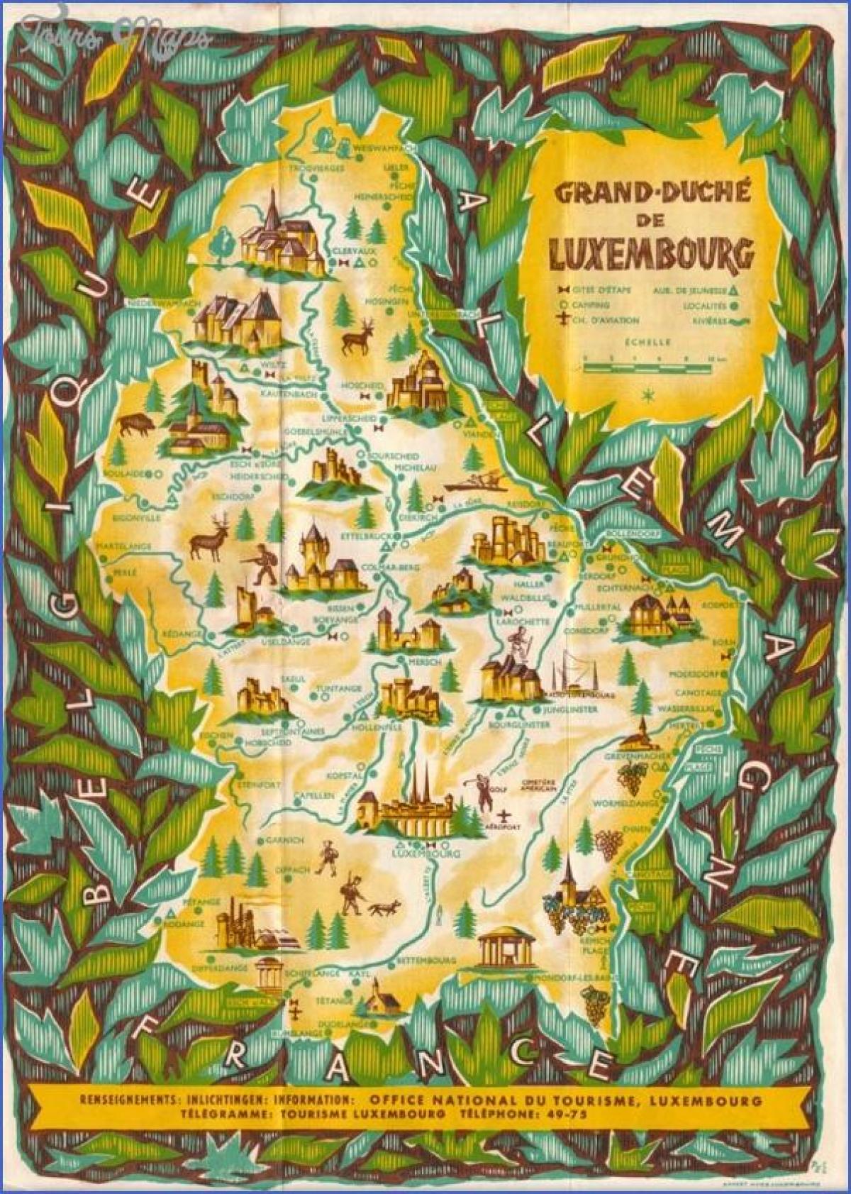 mapa de Luxemburgo turismo