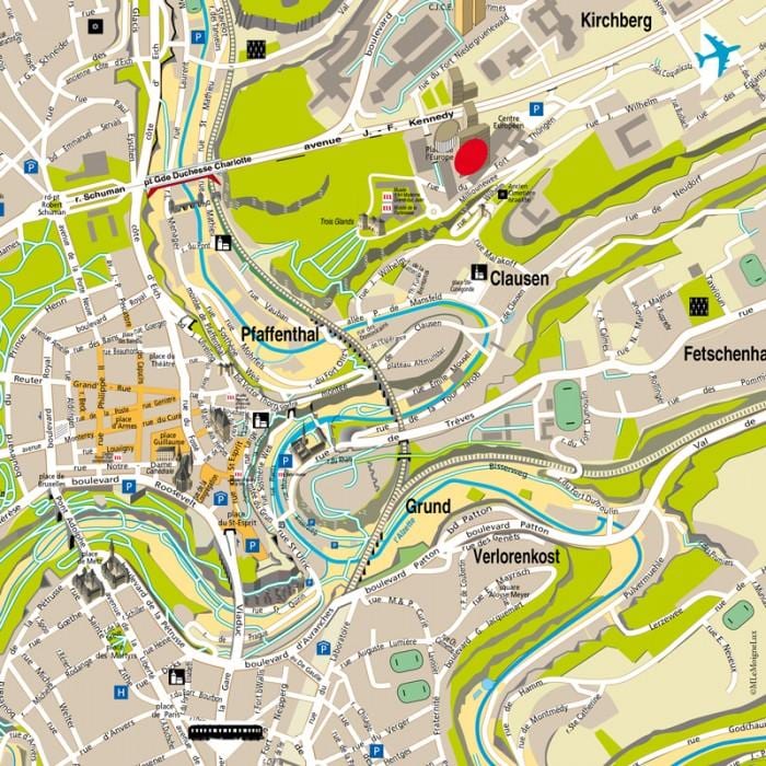 mapa de rúa Luxemburgo