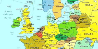 Mapa de Luxemburgo e os países veciños